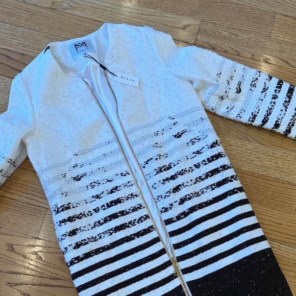Milly White and Black Striped Jacket - Picture 4 of 6